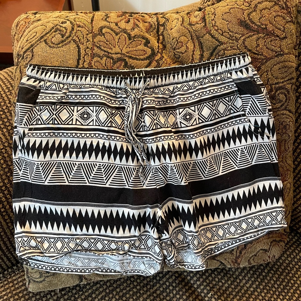 Black and white shorts